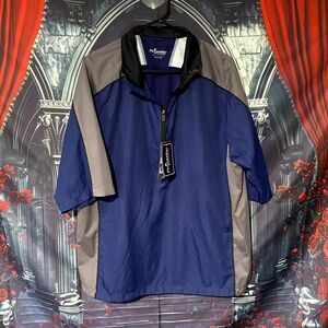 Pinseeker Wind Shirt Men's Blue 1/2 Zip Short Sleeve Performance Golf Activewear
